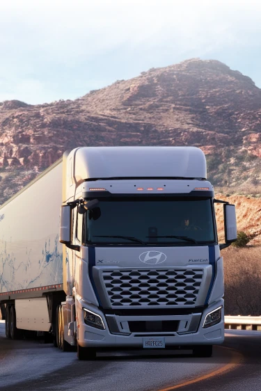 Hyundai XCIENT Fuel Cell Tractor on the road